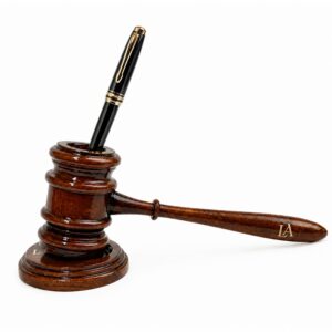 Lawful Approach Wooden gavel pen holder with magnetic base and executive pen