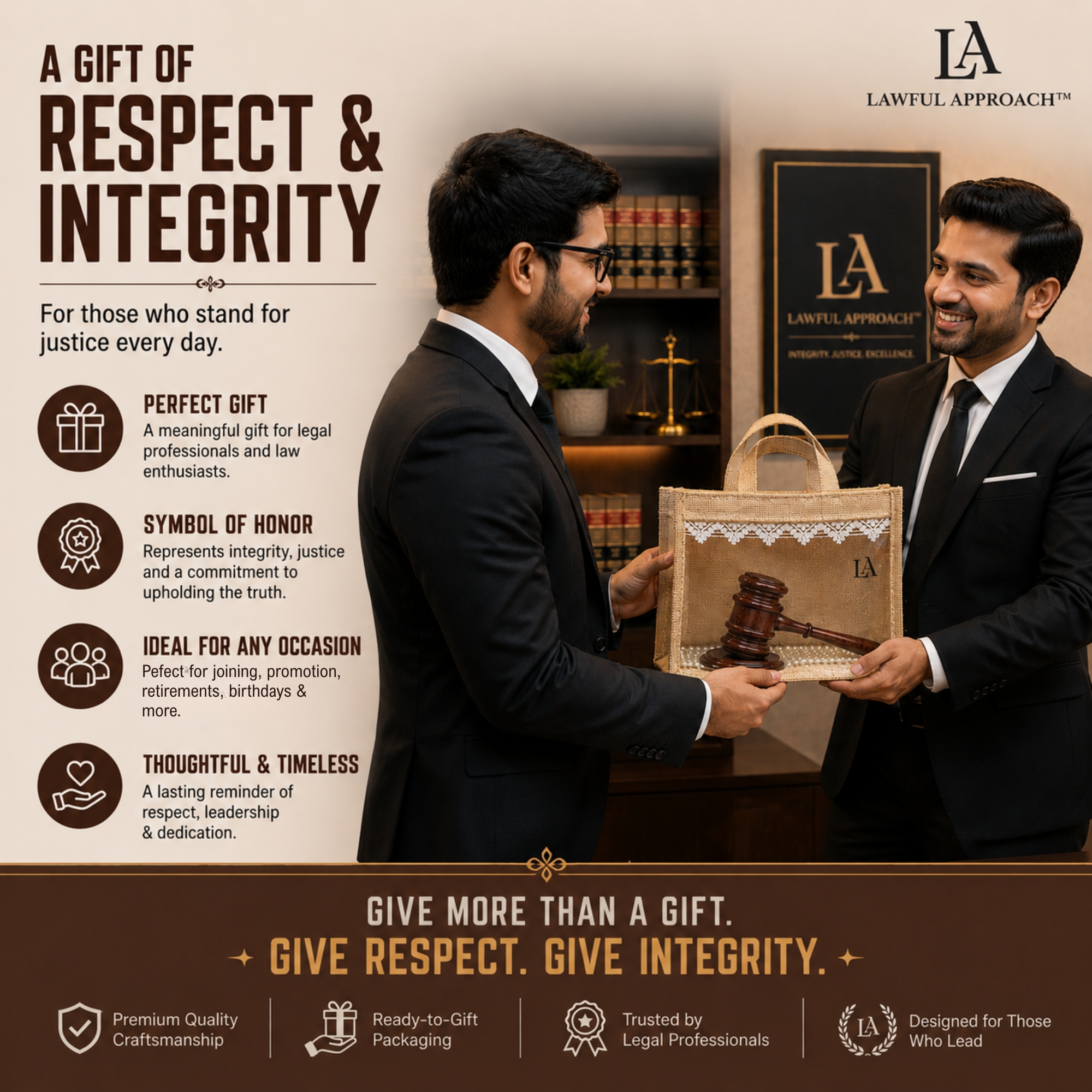 Lawful Approach Wooden Gavel Executive Gift Set | - Image 7