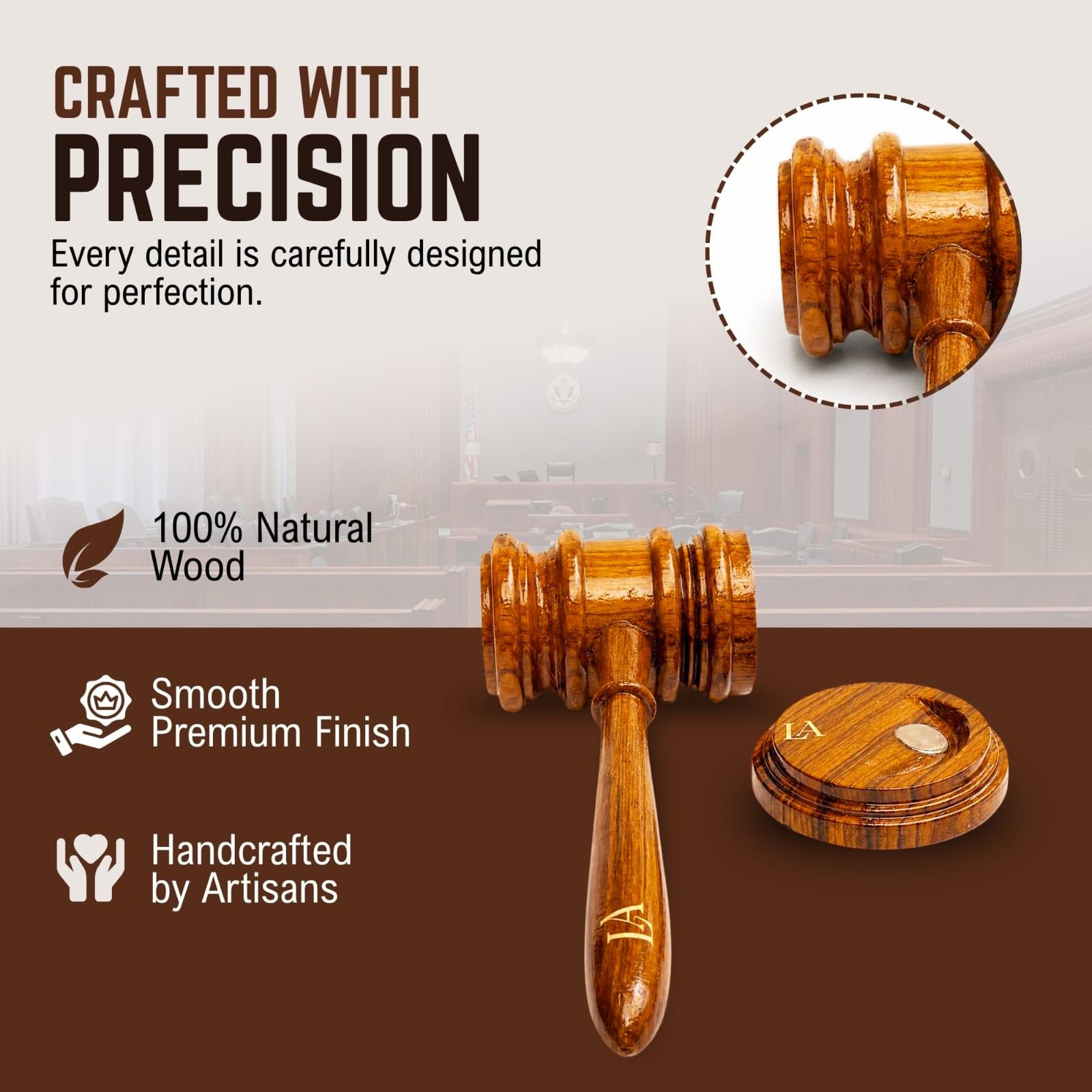 Lawful Approach Wooden Gavel Executive Gift Set || - Image 4