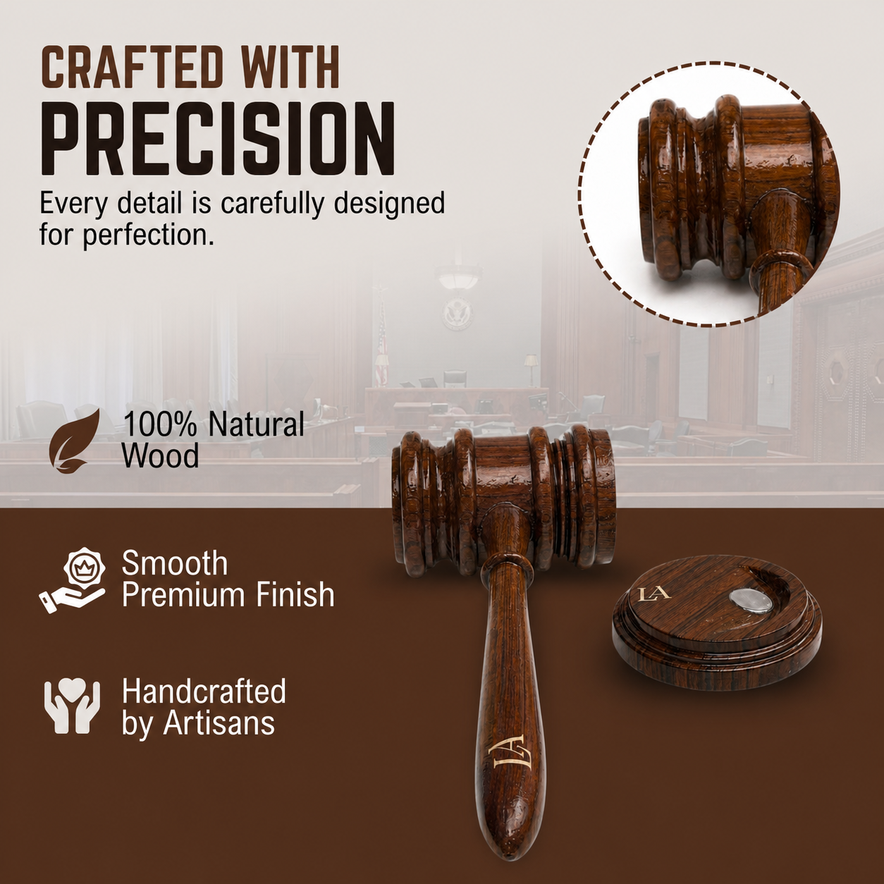 Lawful Approach Wooden Gavel Executive Gift Set | - Image 4